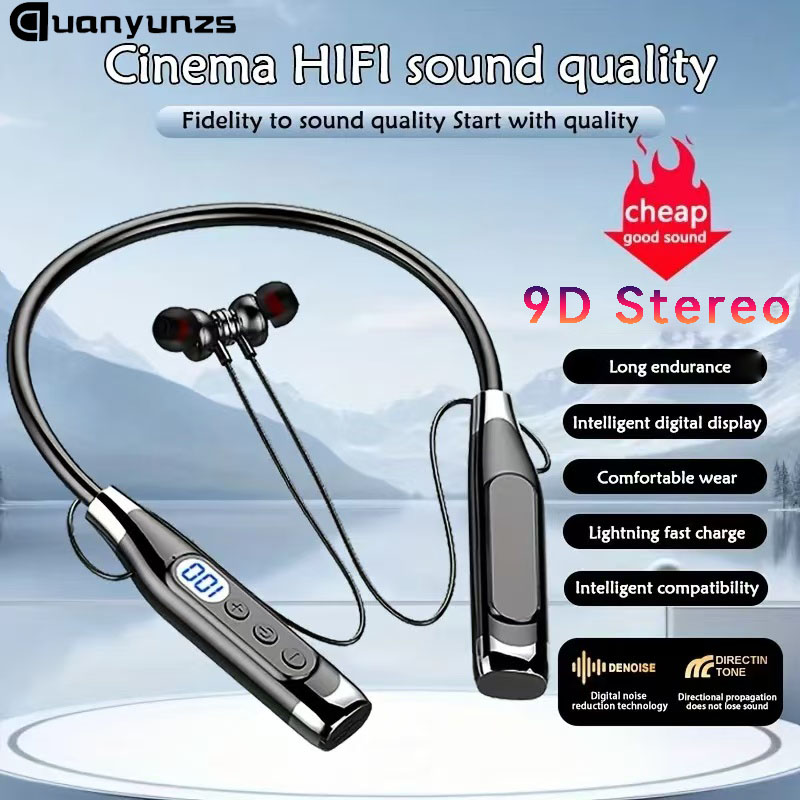 Bluetooth Headset On Ear - True Stereo Wireless Headphones Bluetooth Neckband